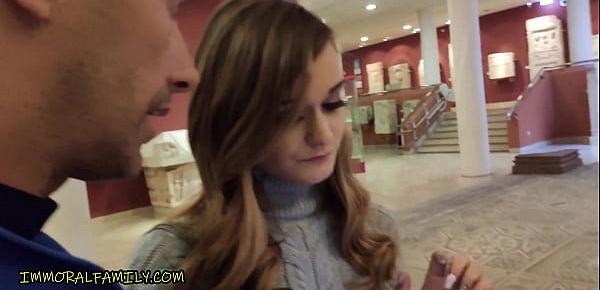  Bratty British Babe Goes to The History Museum with Her Stepdad